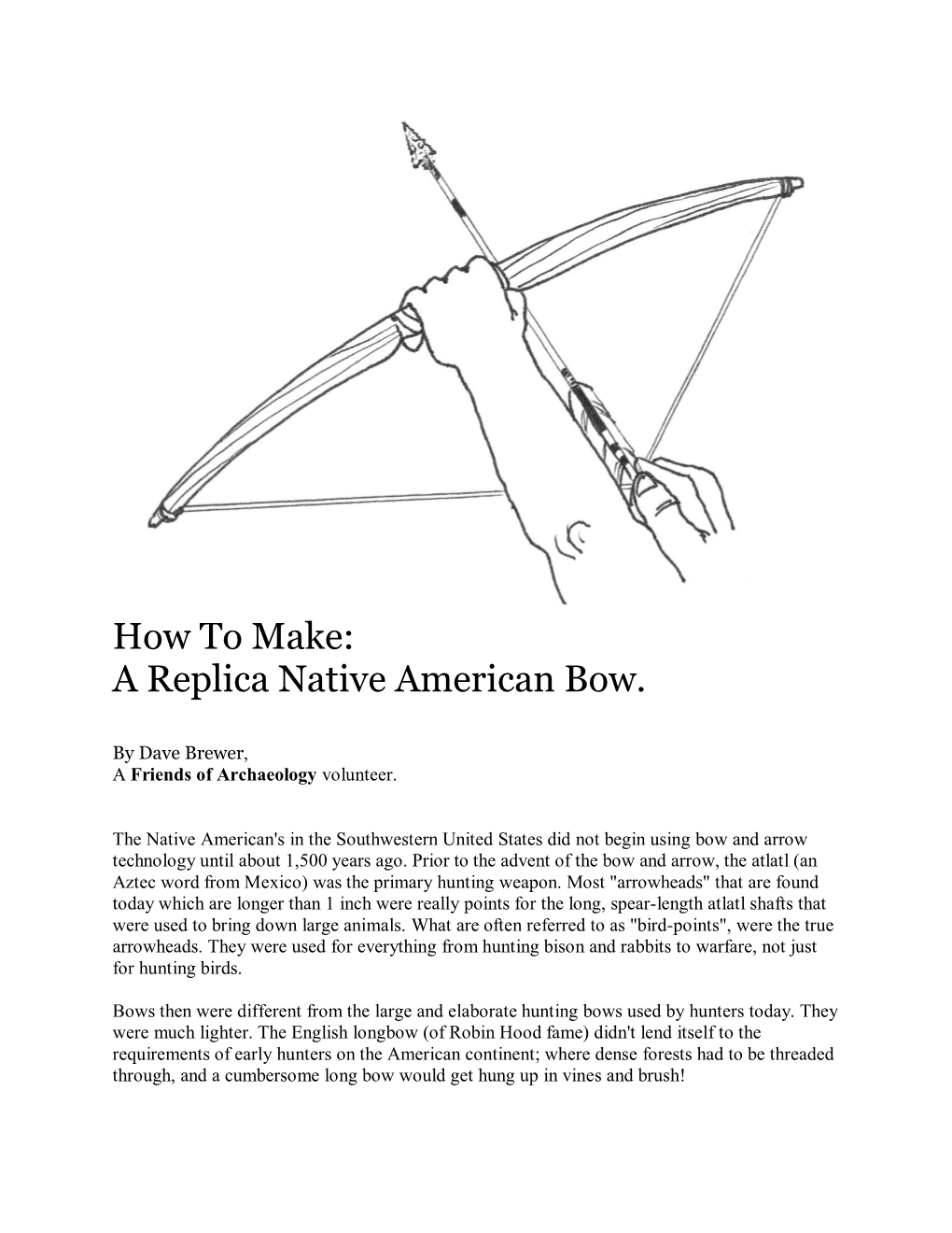 How to Make: a Replica Native American Bow