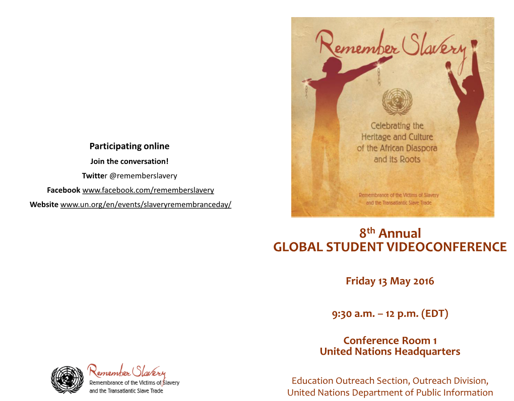 8Th Annual GLOBAL STUDENT VIDEOCONFERENCE