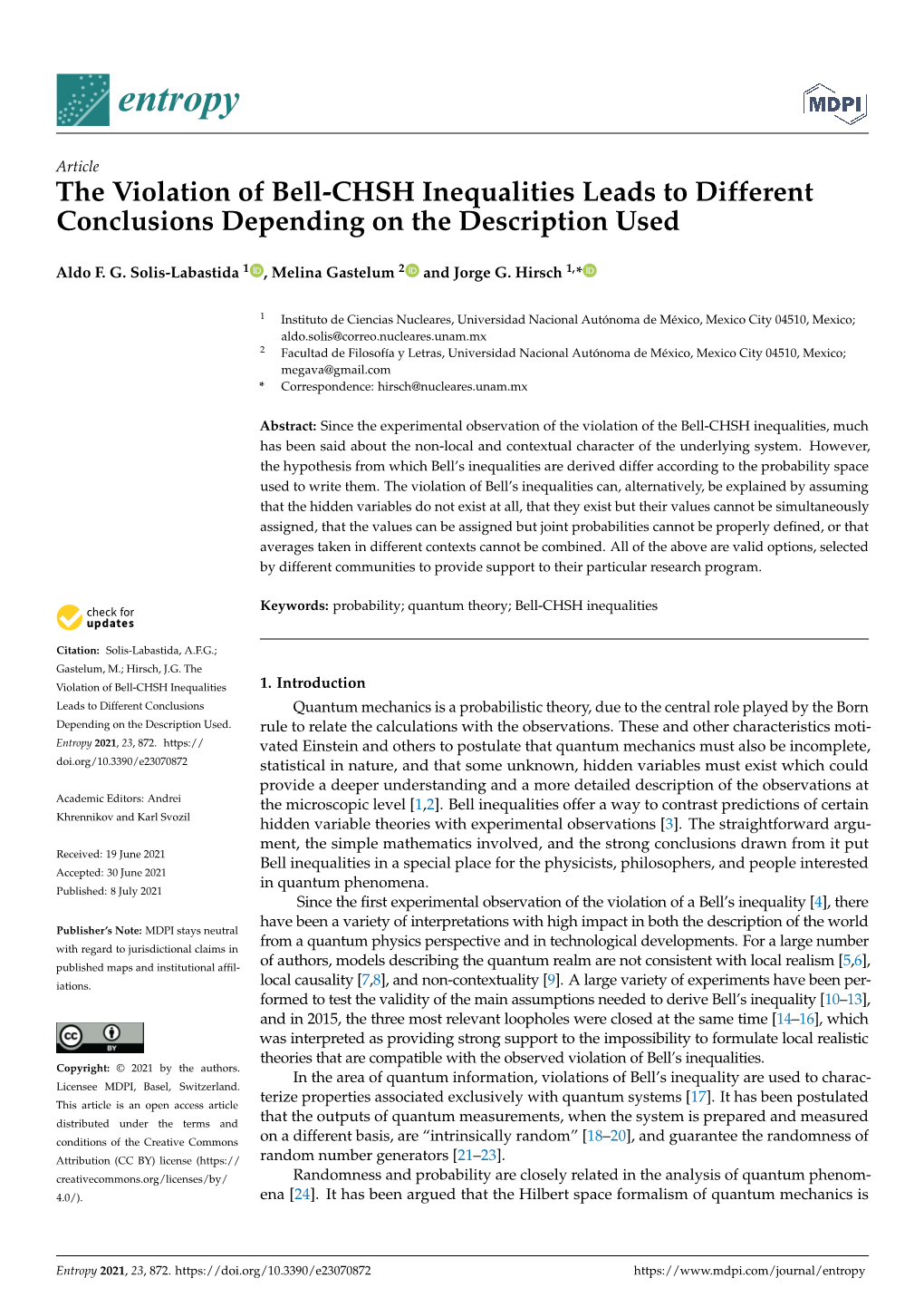 The Violation of Bell-CHSH Inequalities Leads to Different Conclusions Depending on the Description Used