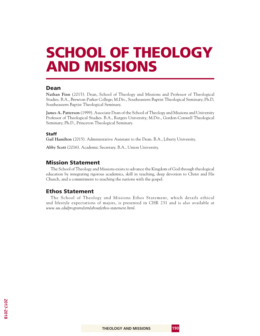 School of Theology and Missions