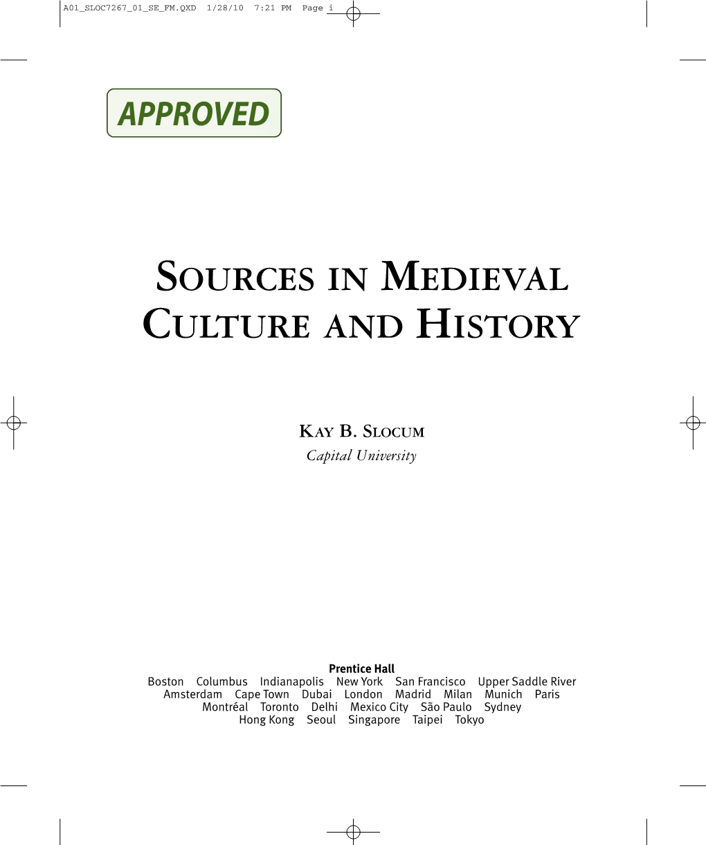 Sources in Medieval Culture and History