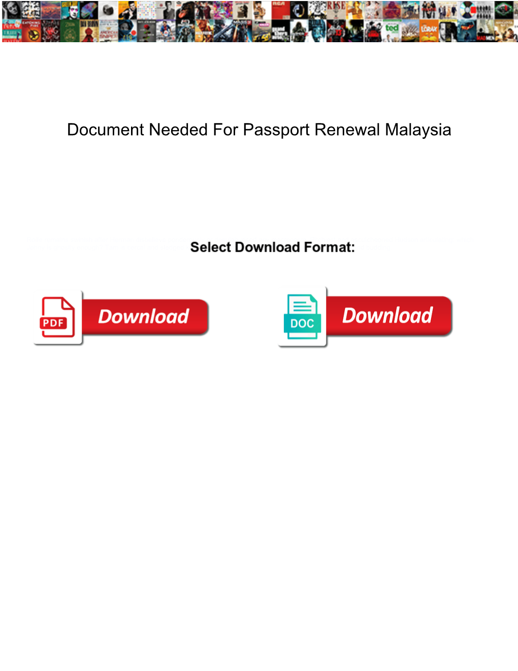 Document Needed for Passport Renewal Malaysia