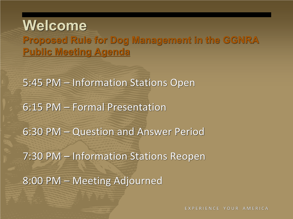 GGNRA Public Meeting Agenda