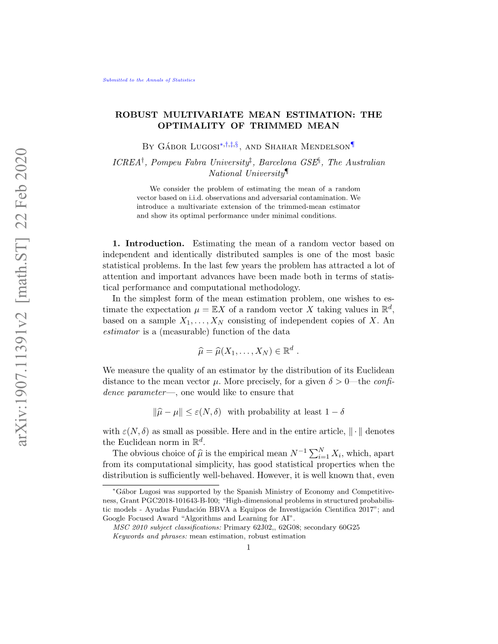 The Optimality of Trimmed Mean