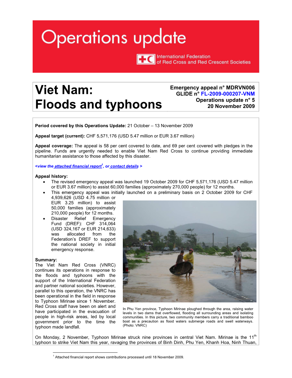 Floods and Typhoons 20 November 2009
