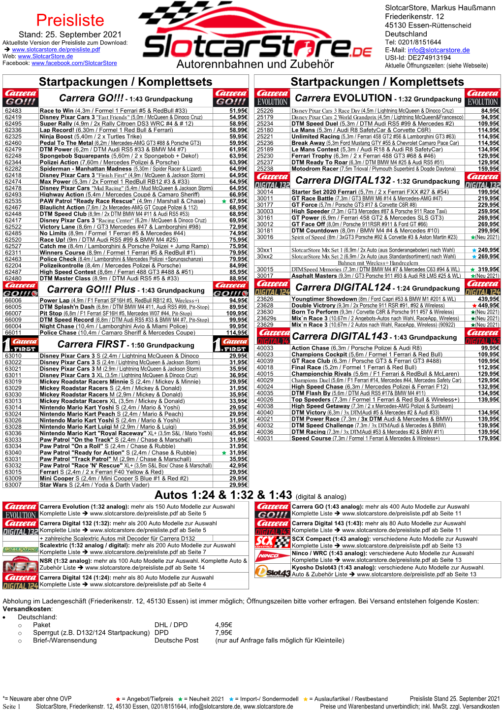 Preisliste 45130 Essen-Rüttenscheid Stand: 25