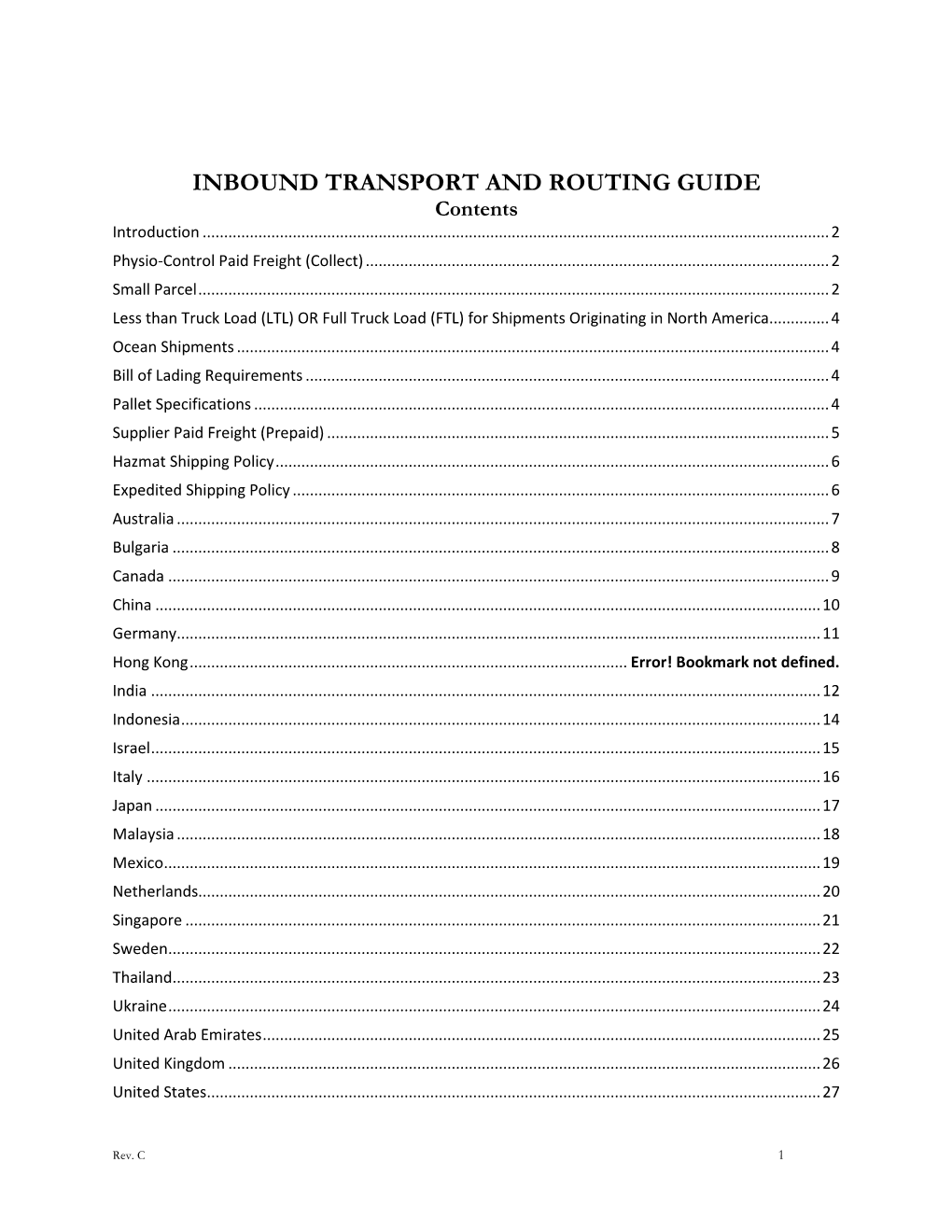 Inbound Transit and Routing Guide
