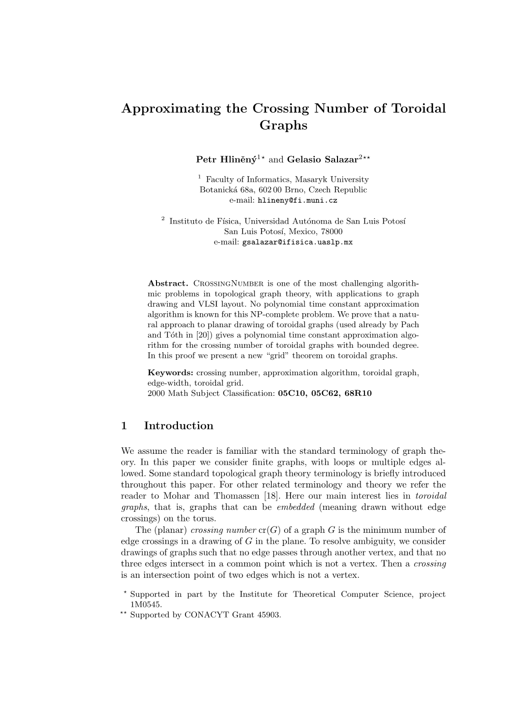 Approximating the Crossing Number of Toroidal Graphs