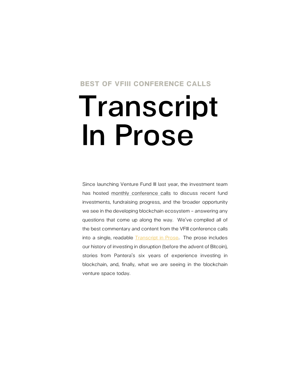 Transcript in Prose