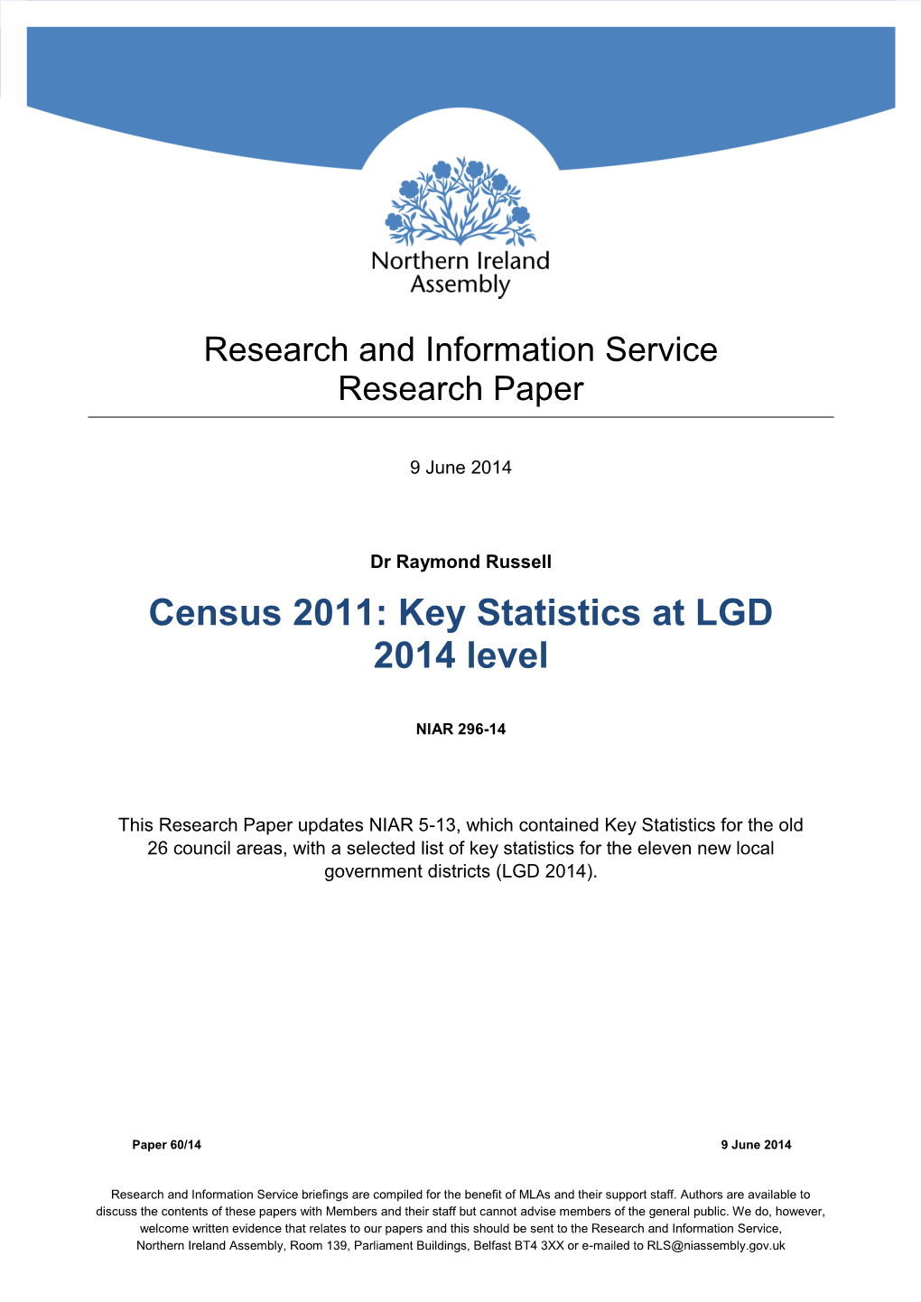 Census 2011: Key Statistics at LGD 2014 Level