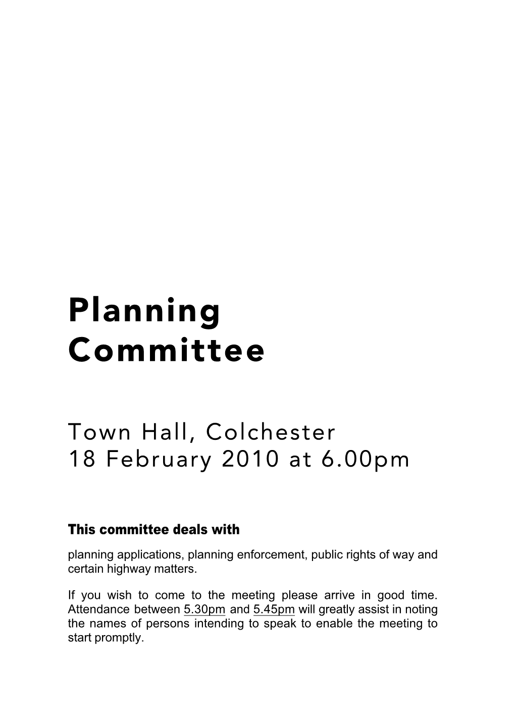 Planning Committee