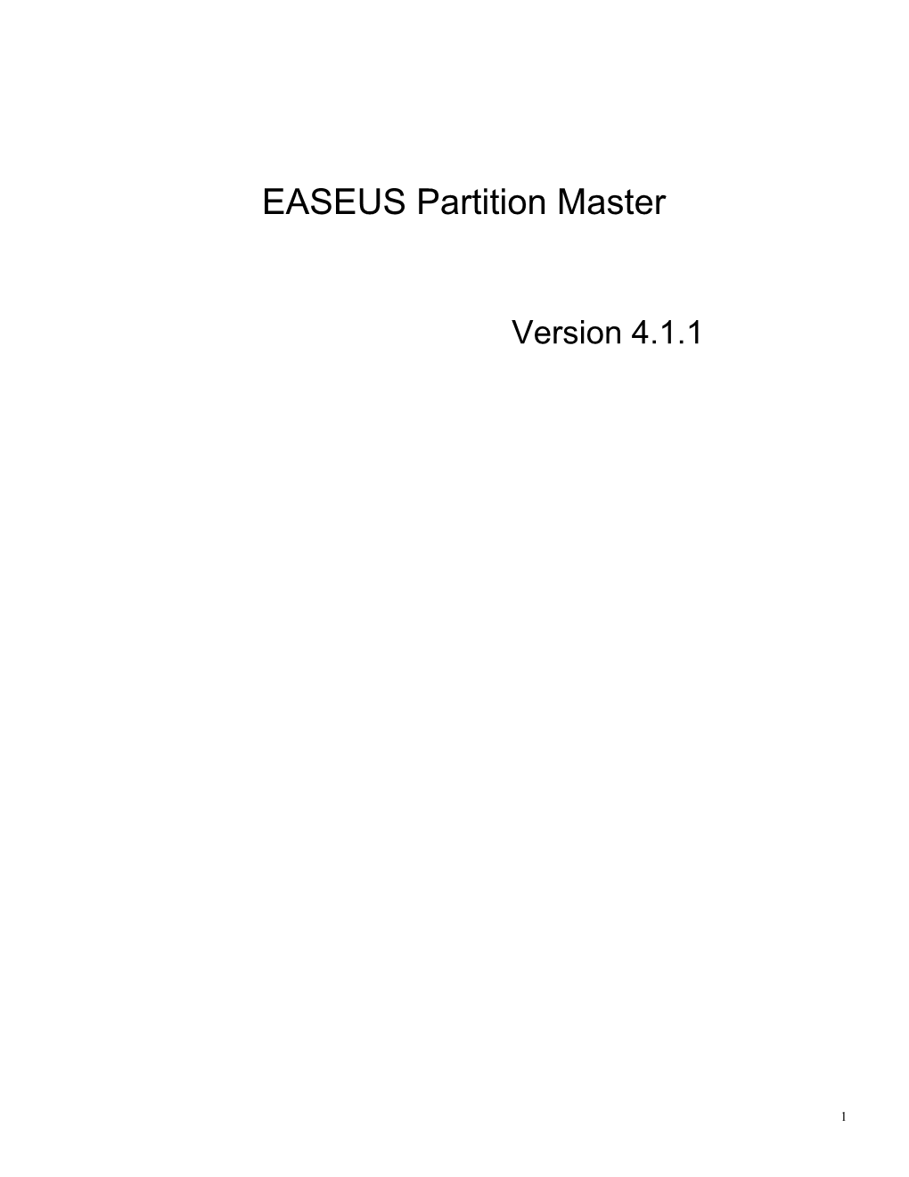 EASEUS Partition Master