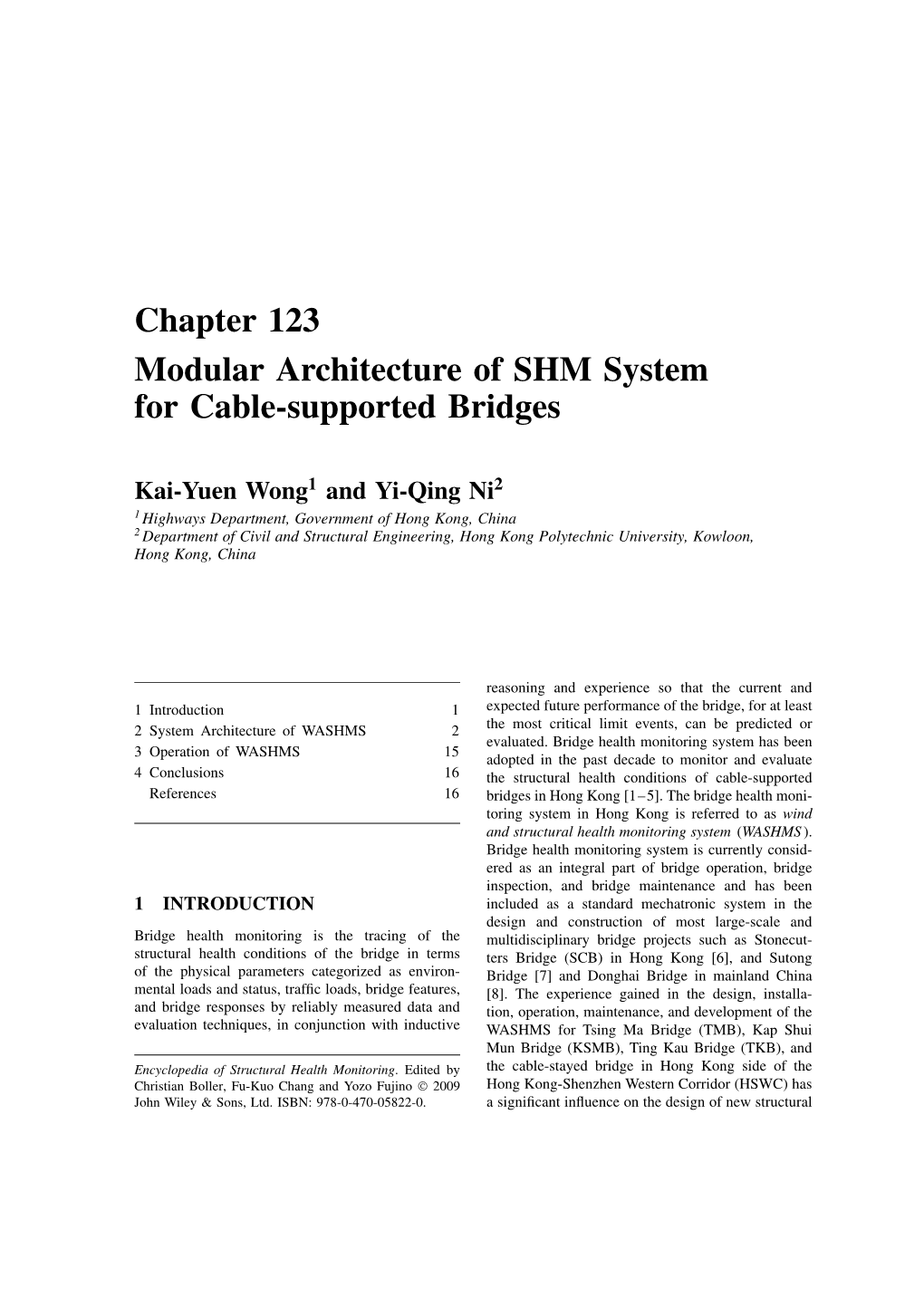 Encyclopedia of Structural Health Monitoring Onli