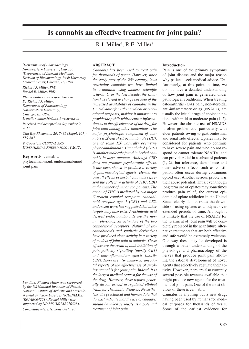 Is Cannabis an Effective Treatment for Joint Pain? R.J