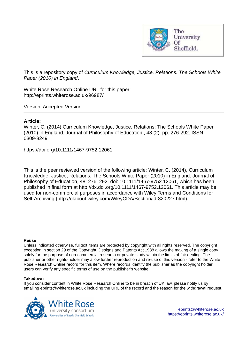 The Schools White Paper (2010) in England