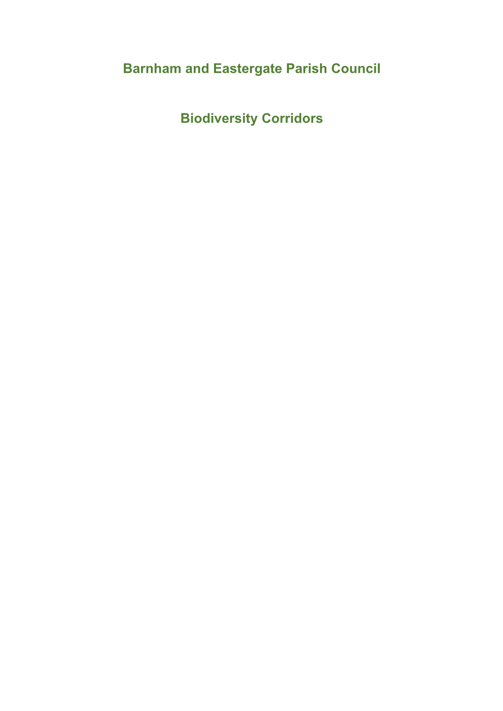 Biodiversity Corridors Final Draft