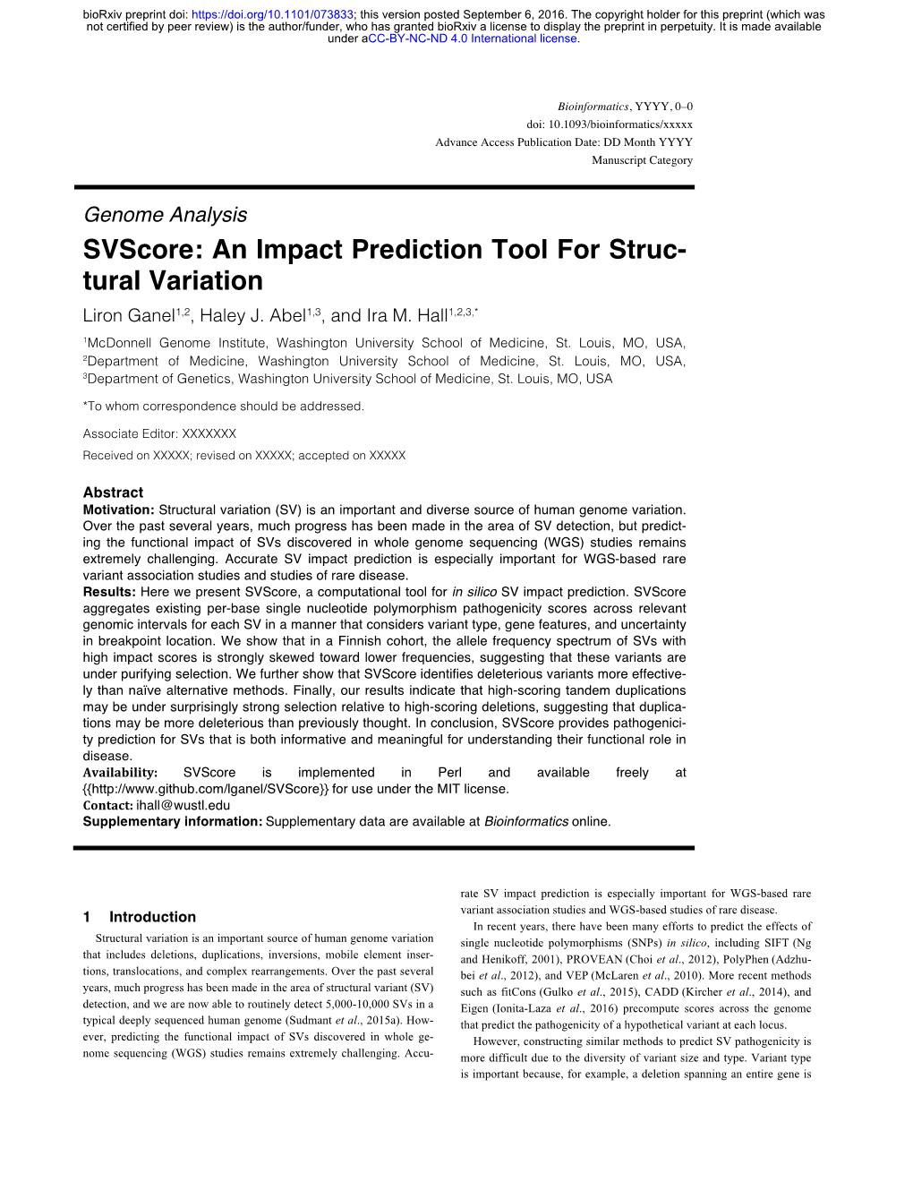 An Impact Prediction Tool for Structural Variation