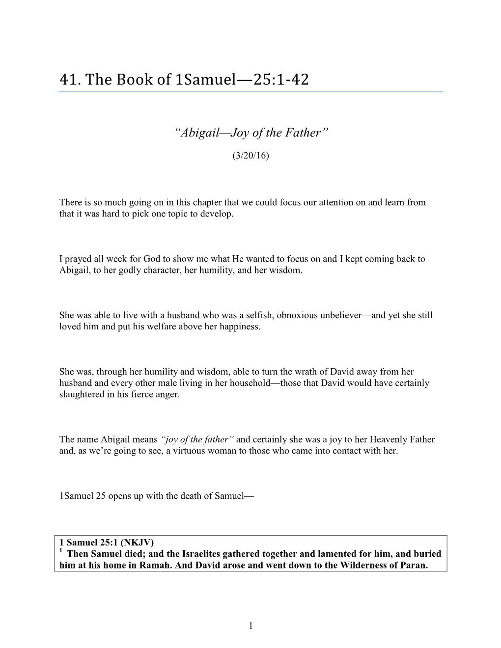 41. the Book of 1Samuel—25:1-42