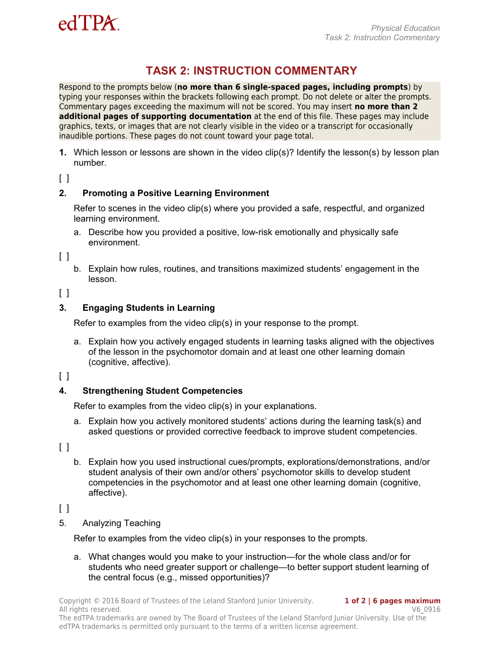 Instruction Commentary Template