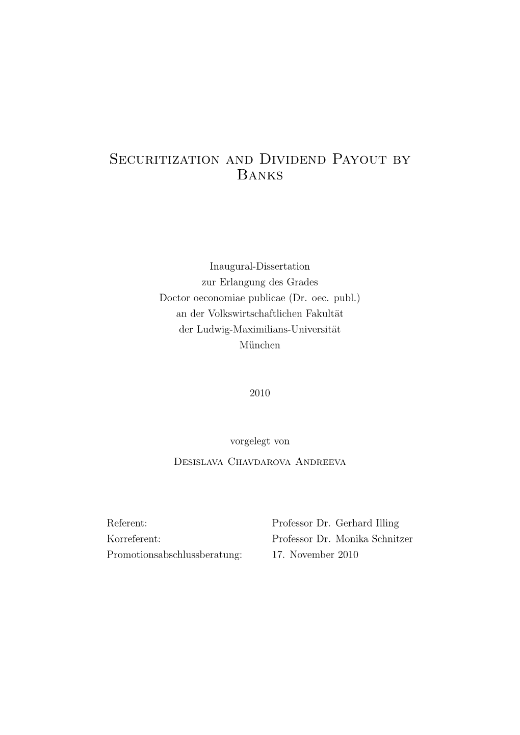 Securitization and Dividend Payout by Banks