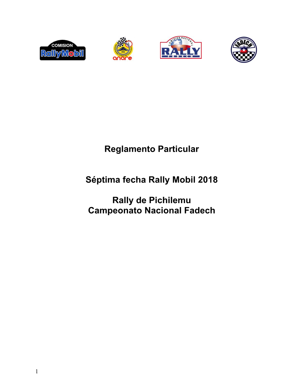 Reglamento Particular Séptima Fecha Rally Mobil 2018 Rally De