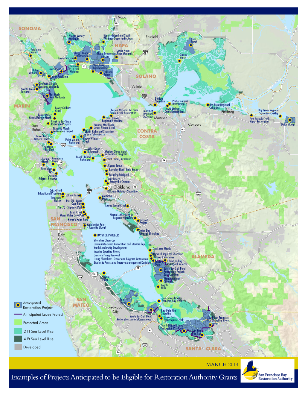 Map of Potential Bay Restoration Projects