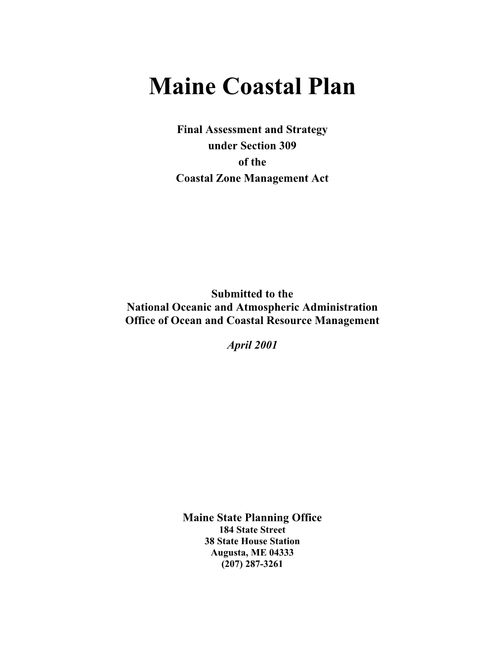Maine Coastal Plan