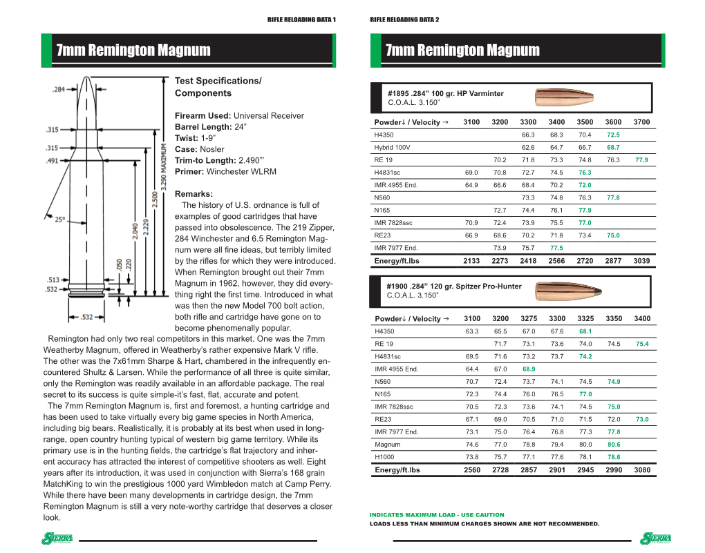 7Mm Remington Magnum 7Mm Remington Magnum