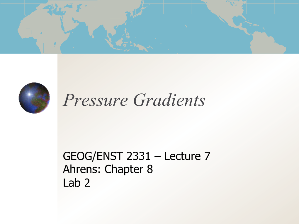 Pressure Gradients