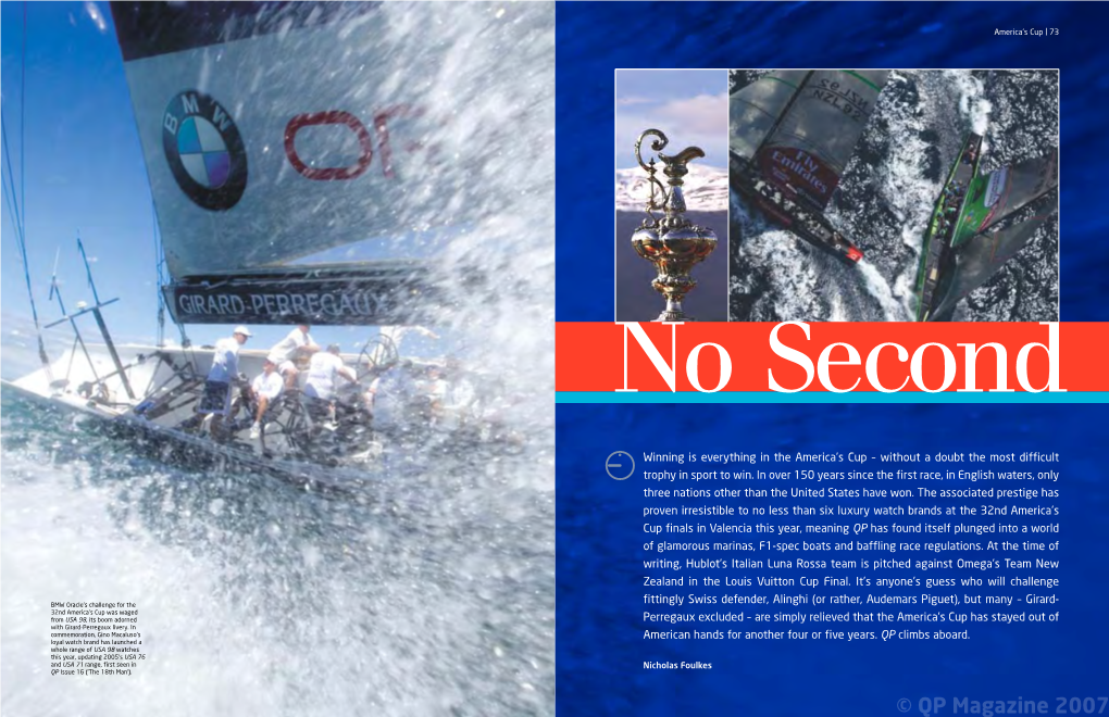 © QP Magazine 2007 74 | America’S Cup