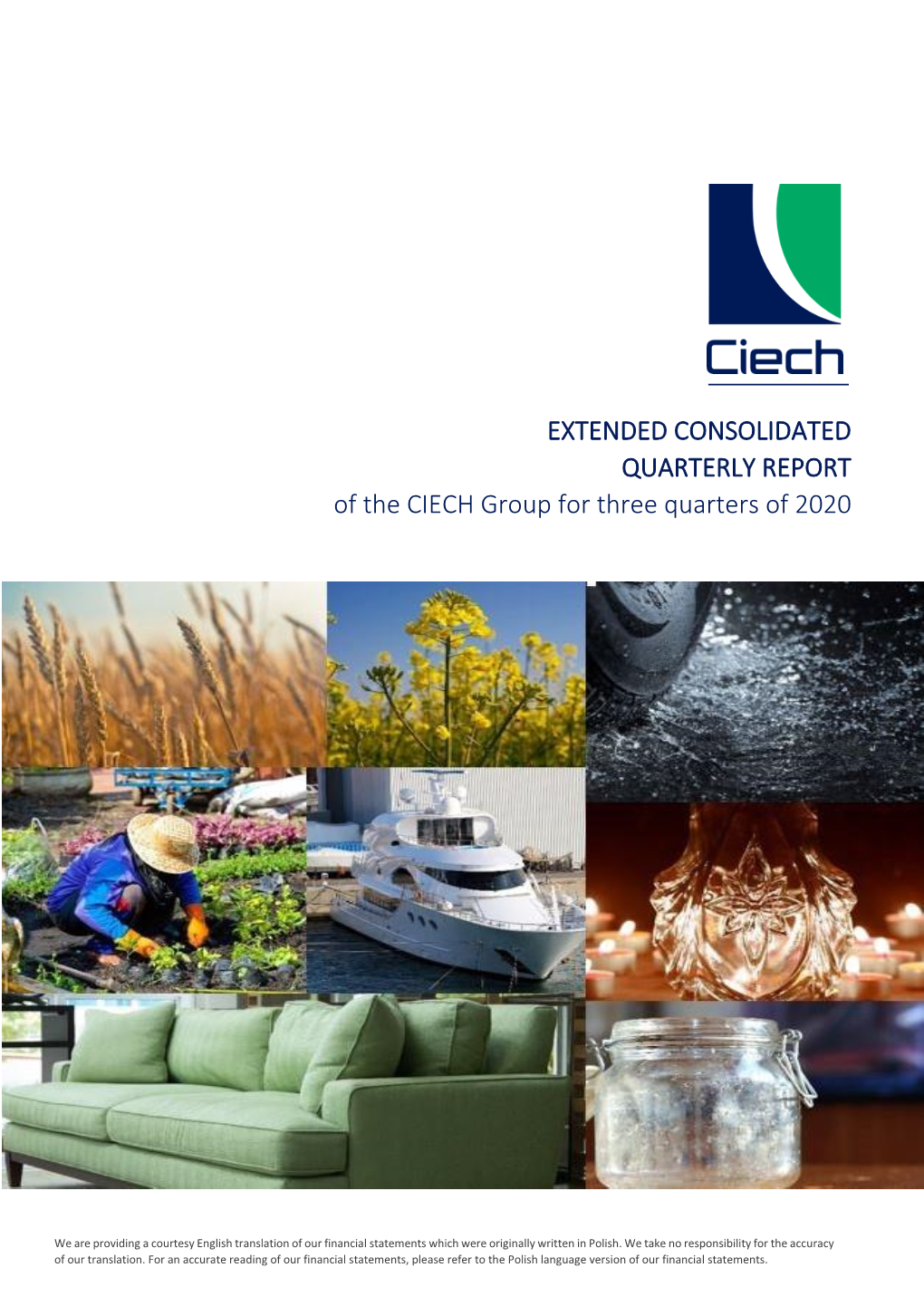 Pdf Extended Consolidated Quaterly Report of the CIECH Group For