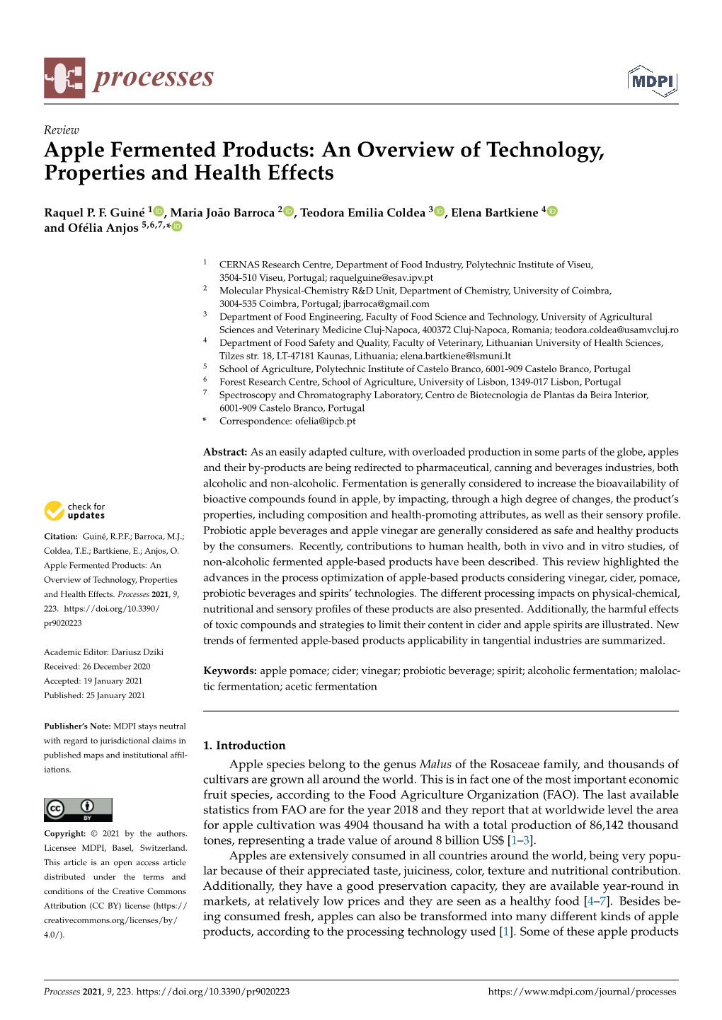 Apple Fermented Products: an Overview of Technology, Properties and Health Effects