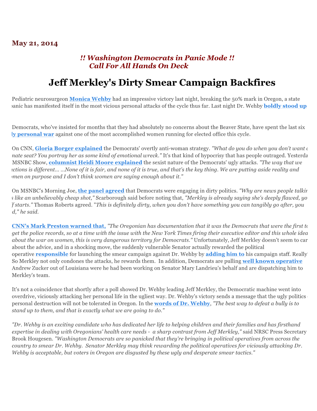 Jeff Merkley's Dirty Smear Campaign Backfires