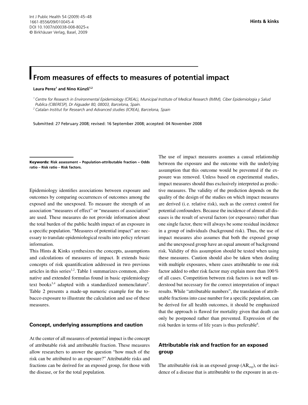 From Measures of Effects to Measures of Potential Impact