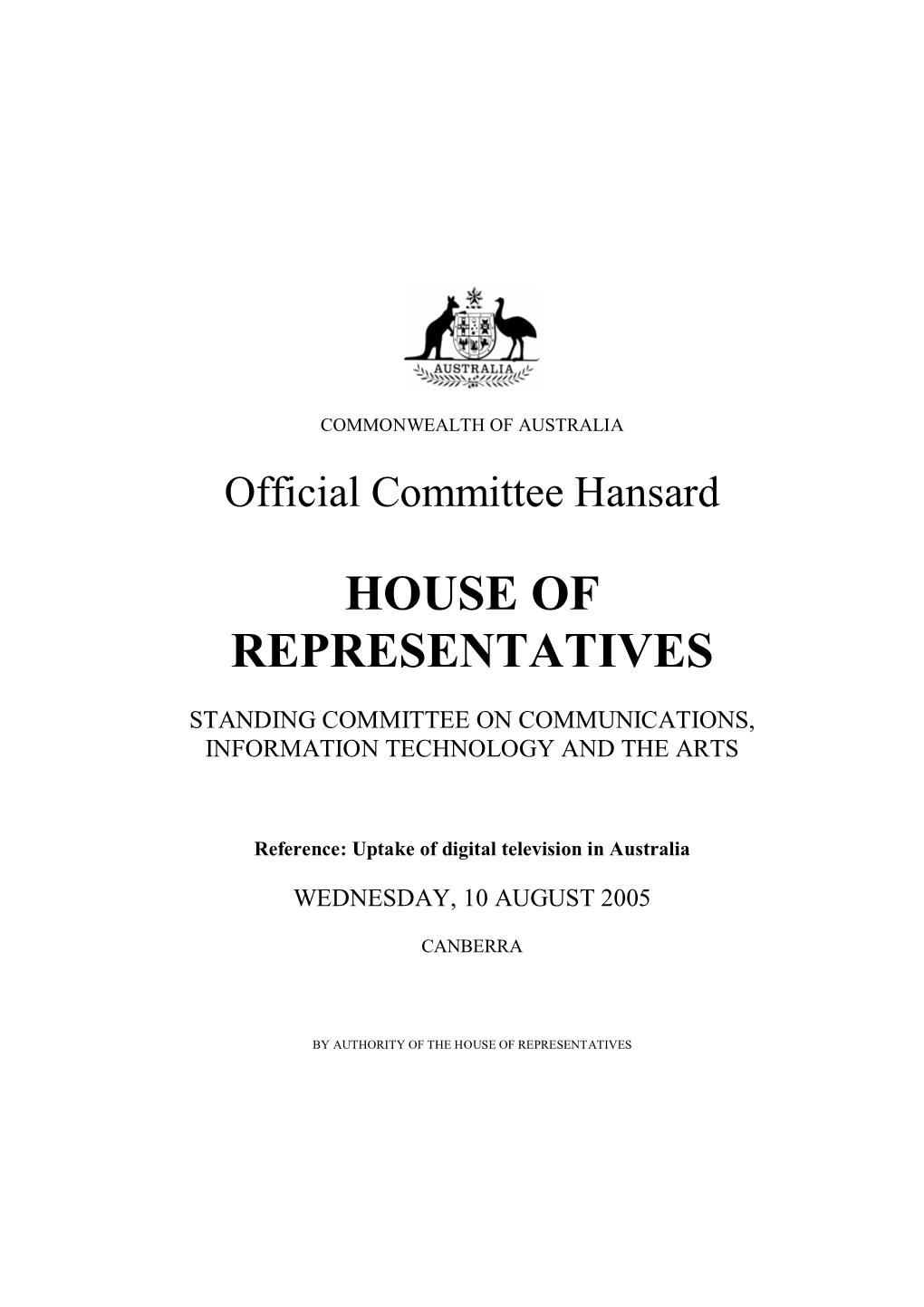 Official Committee Hansard