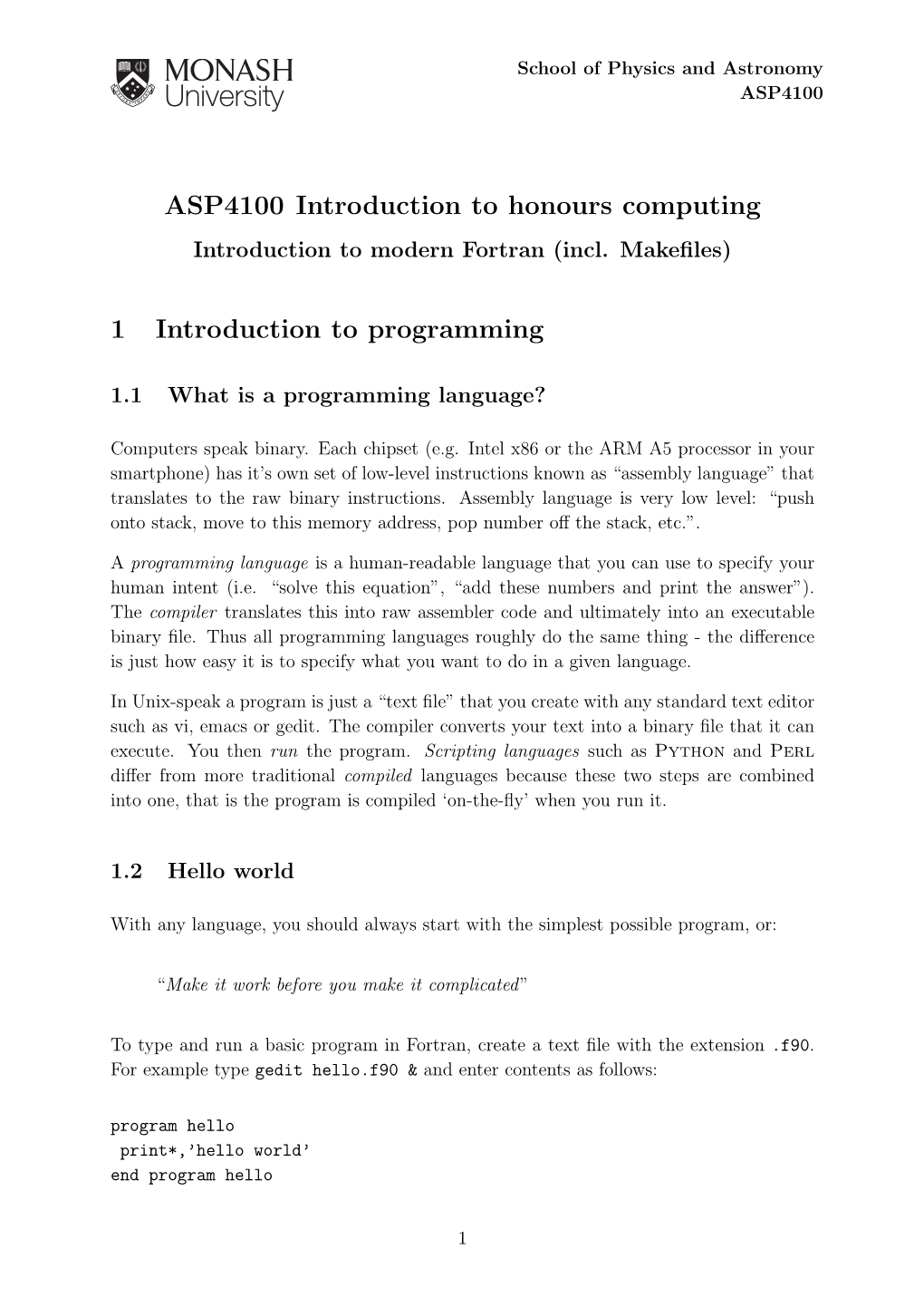 Introduction to Modern Fortran (Incl