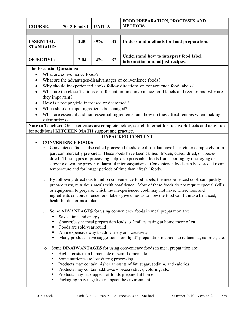 Objective 2.04 Appendices for Instructional Support Materials