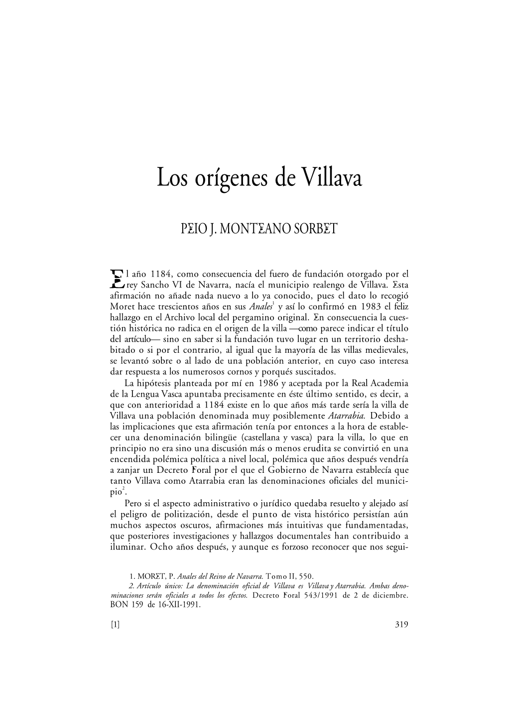 Los Orígenes De Villava