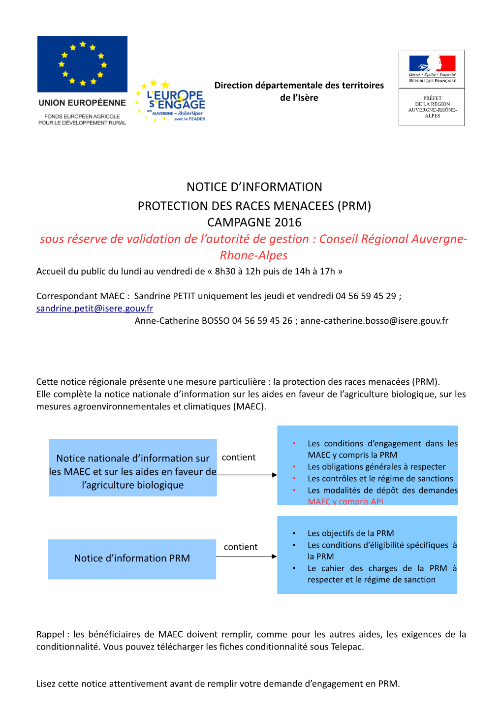 Notice D'information Protection Des Races Menacees (Prm)