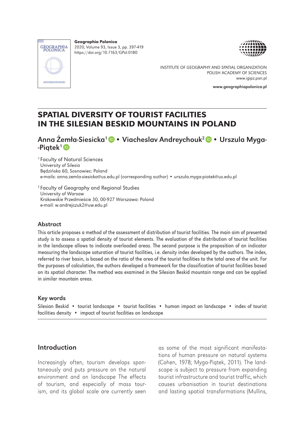 Geographia Polonica Vol. 93 No. 3 (2020
