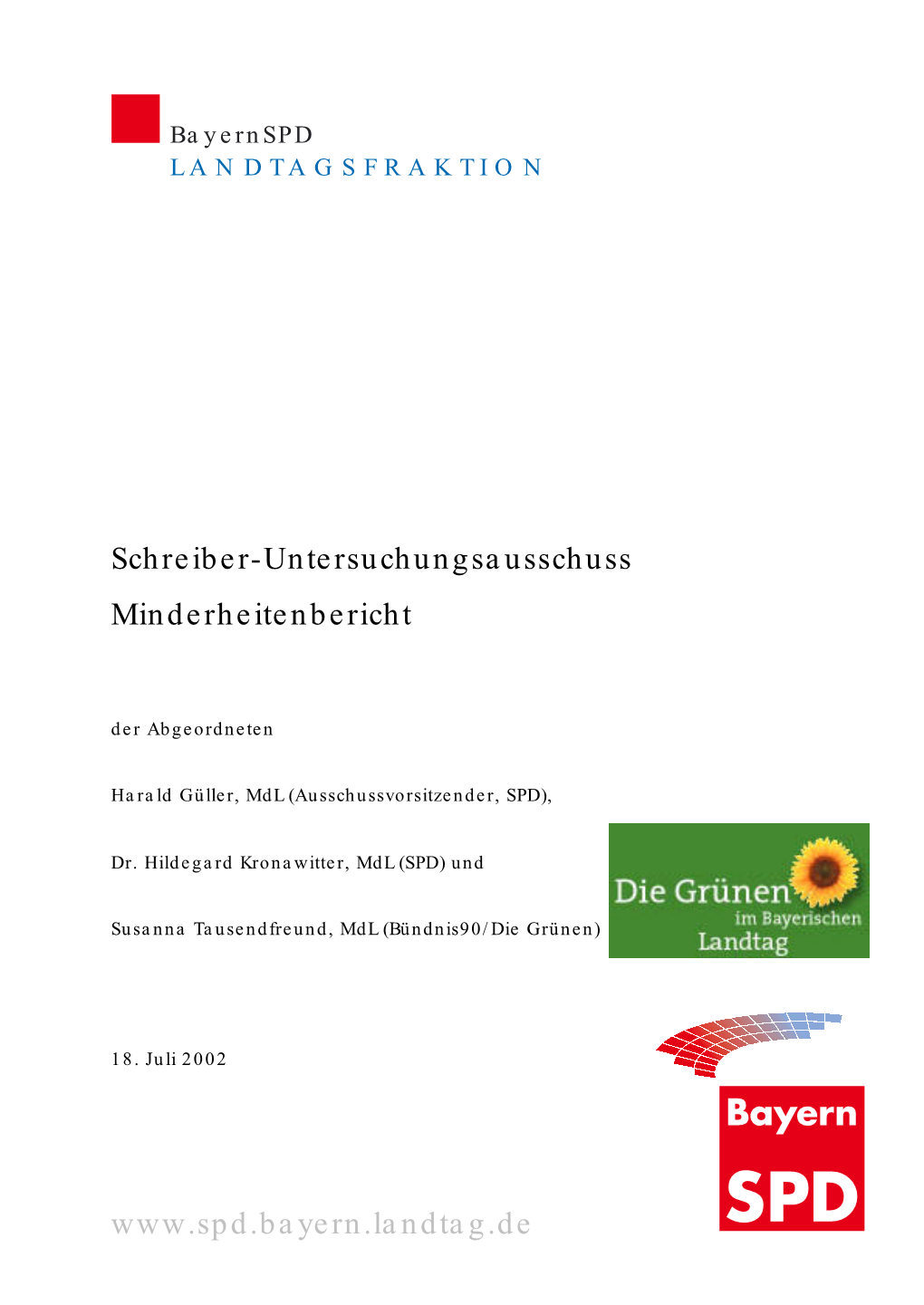 Schreiber-Untersuchungsausschuss Minderheitenbericht