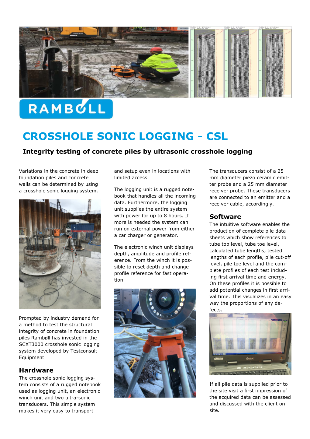 Crosshole Sonic Logging - Csl