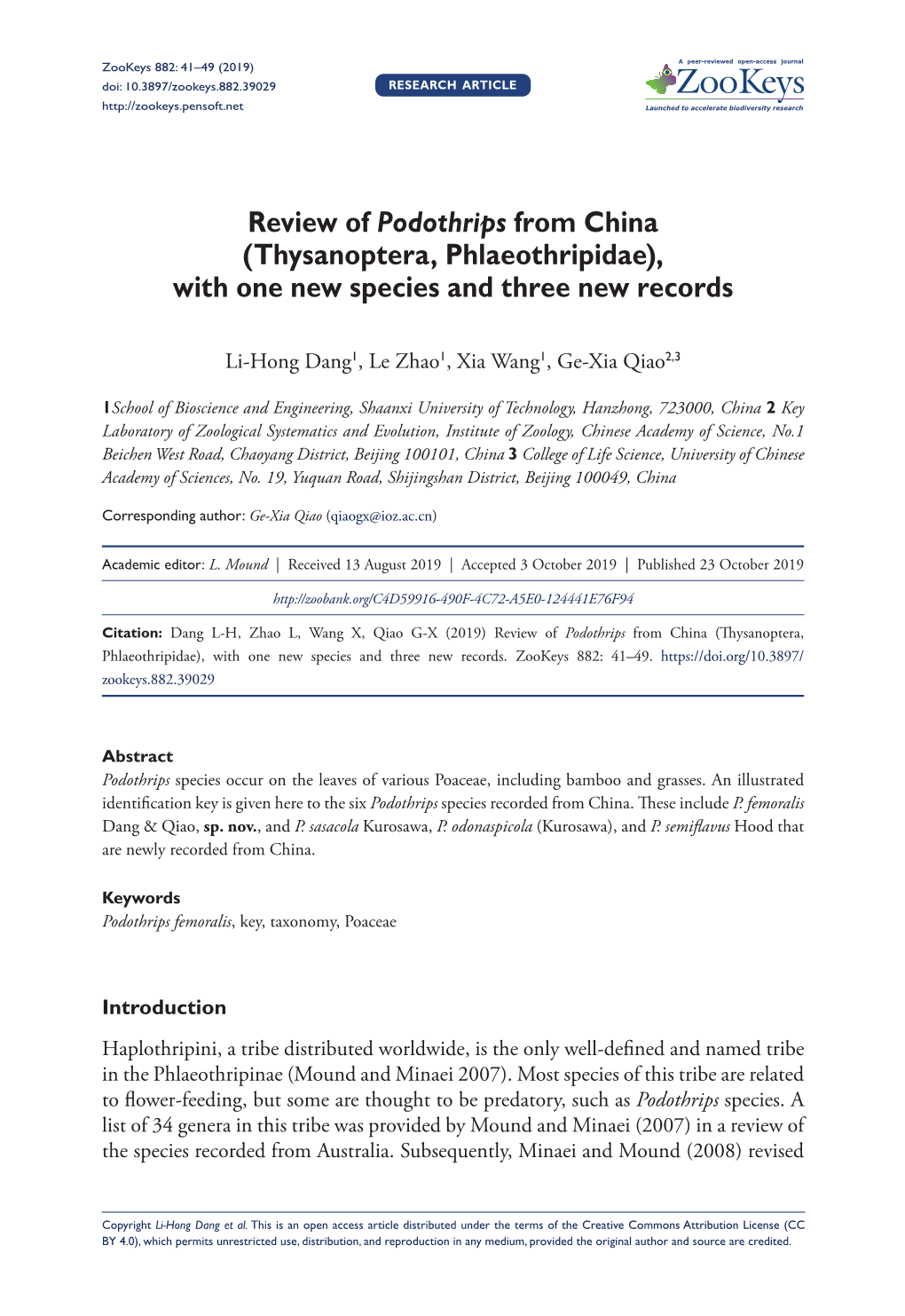 Thysanoptera, Phlaeothripidae), with One New Species and Three New Records