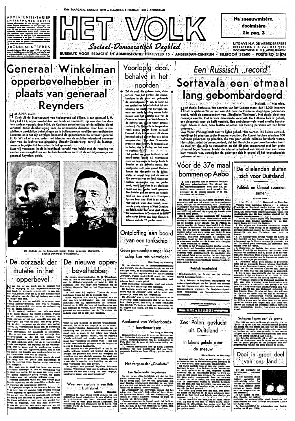 Het Volk : Dagblad Voor De Arbeiderspartĳ