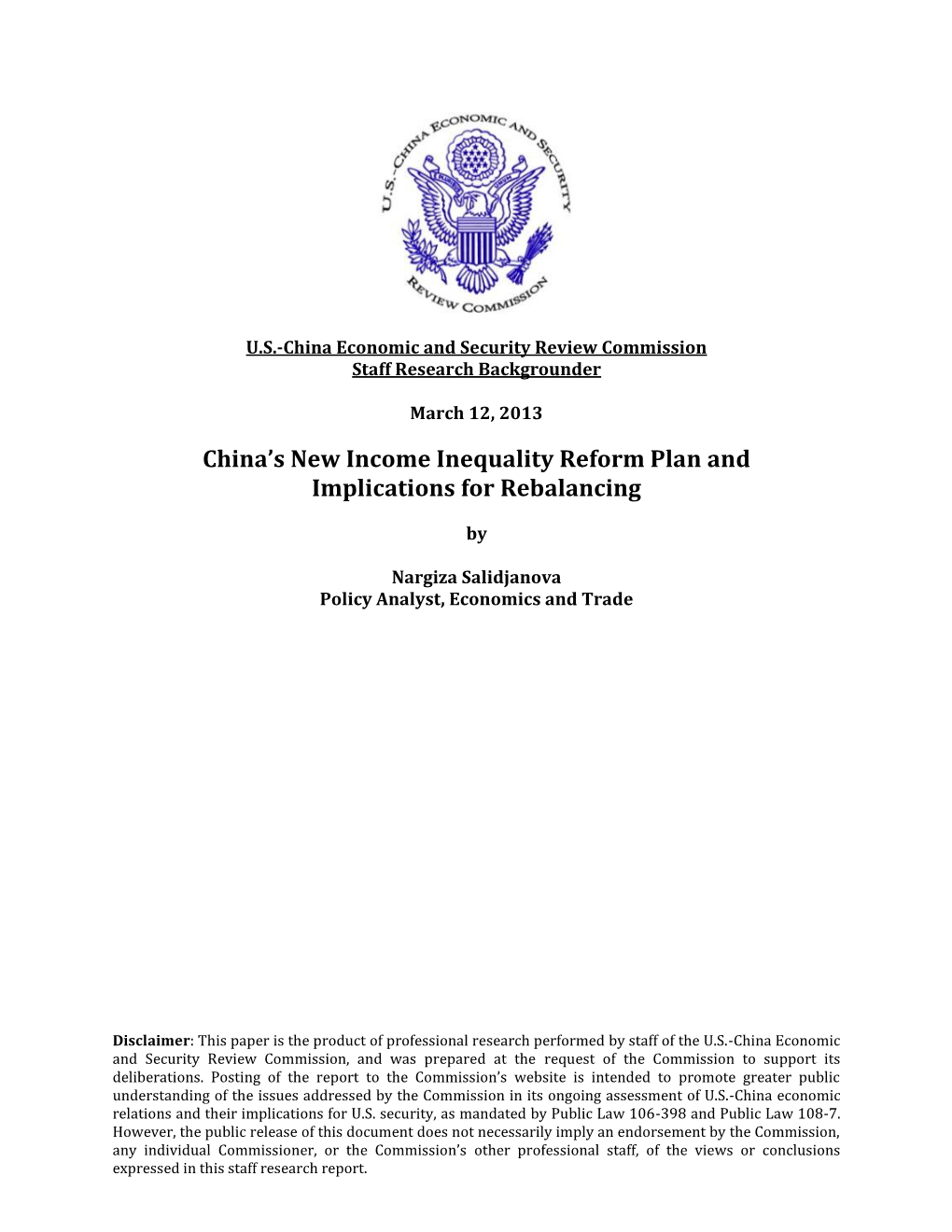 China's New Income Inequality Reform Plan and Implications For