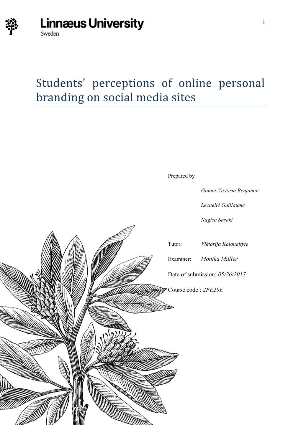 Students' Perceptions of Online Personal Branding on Social Media Sites