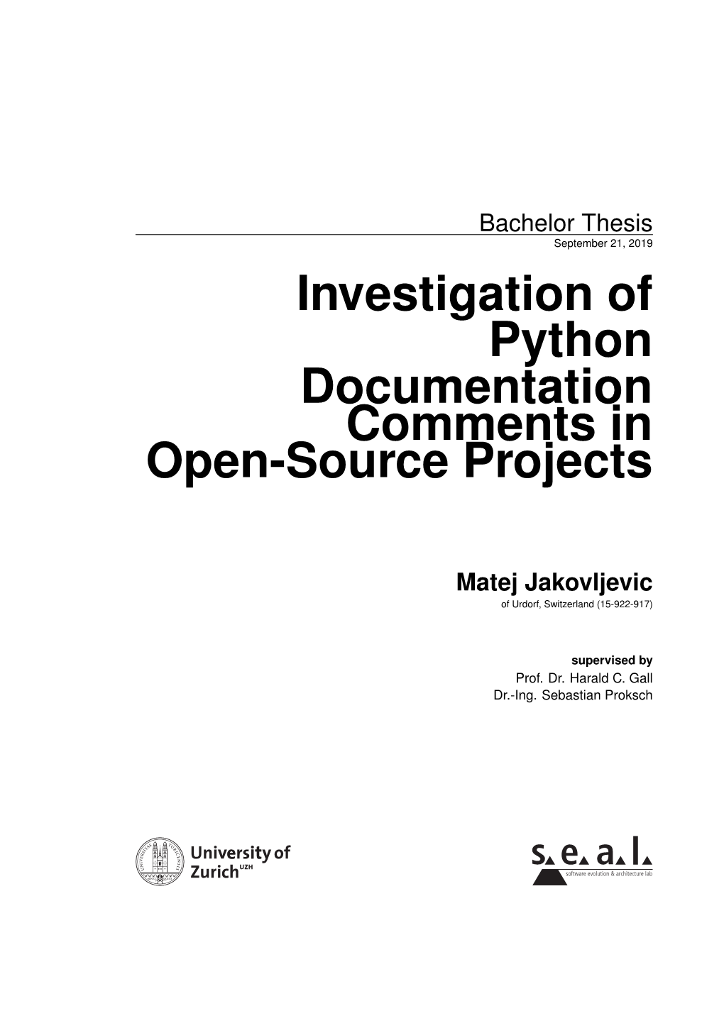 Investigation of Python Documentation Comments in Open-Source Projects