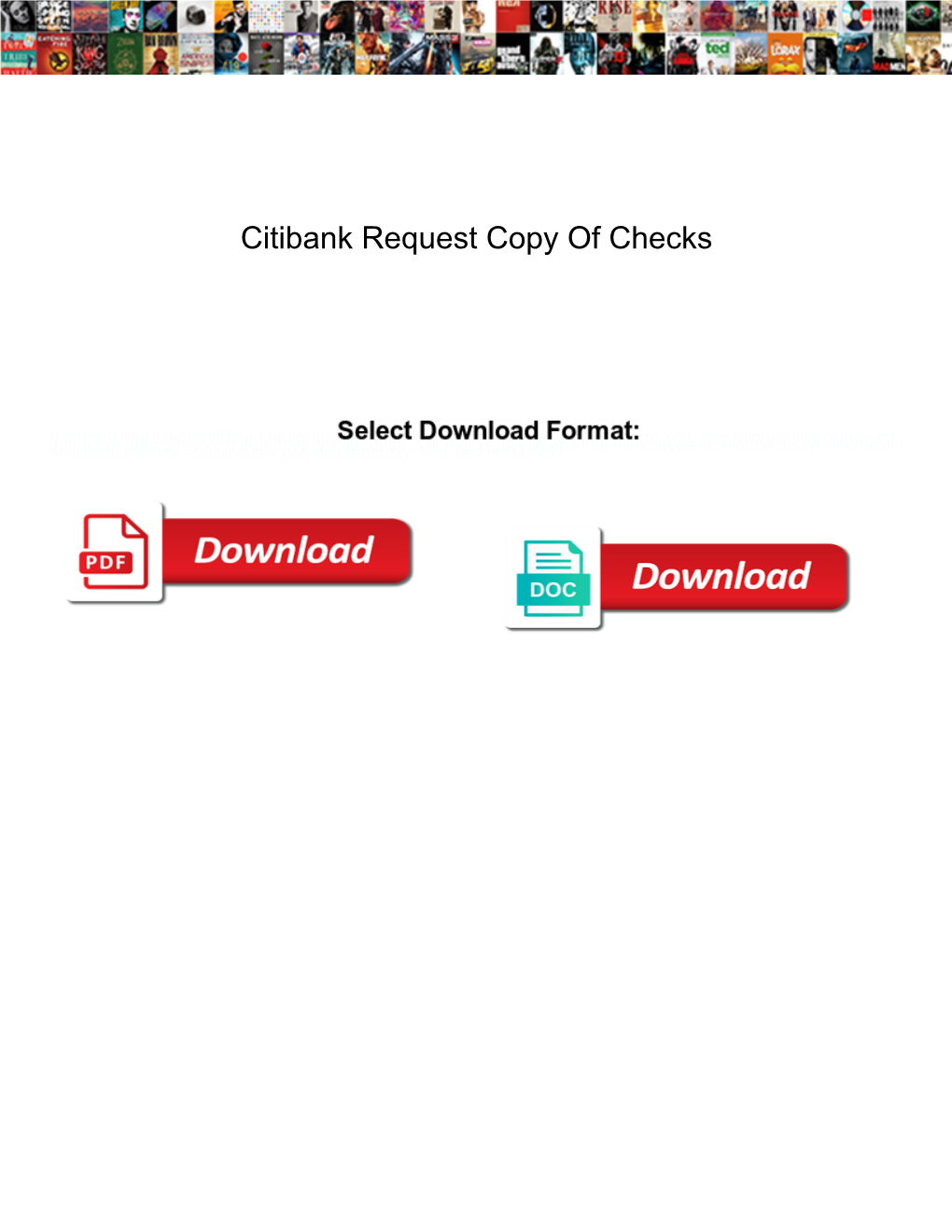 Citibank Request Copy of Checks