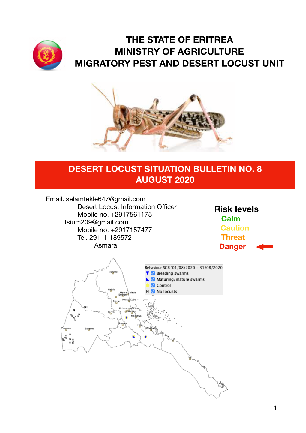 Eri Desert Locust Bulletin August 2020