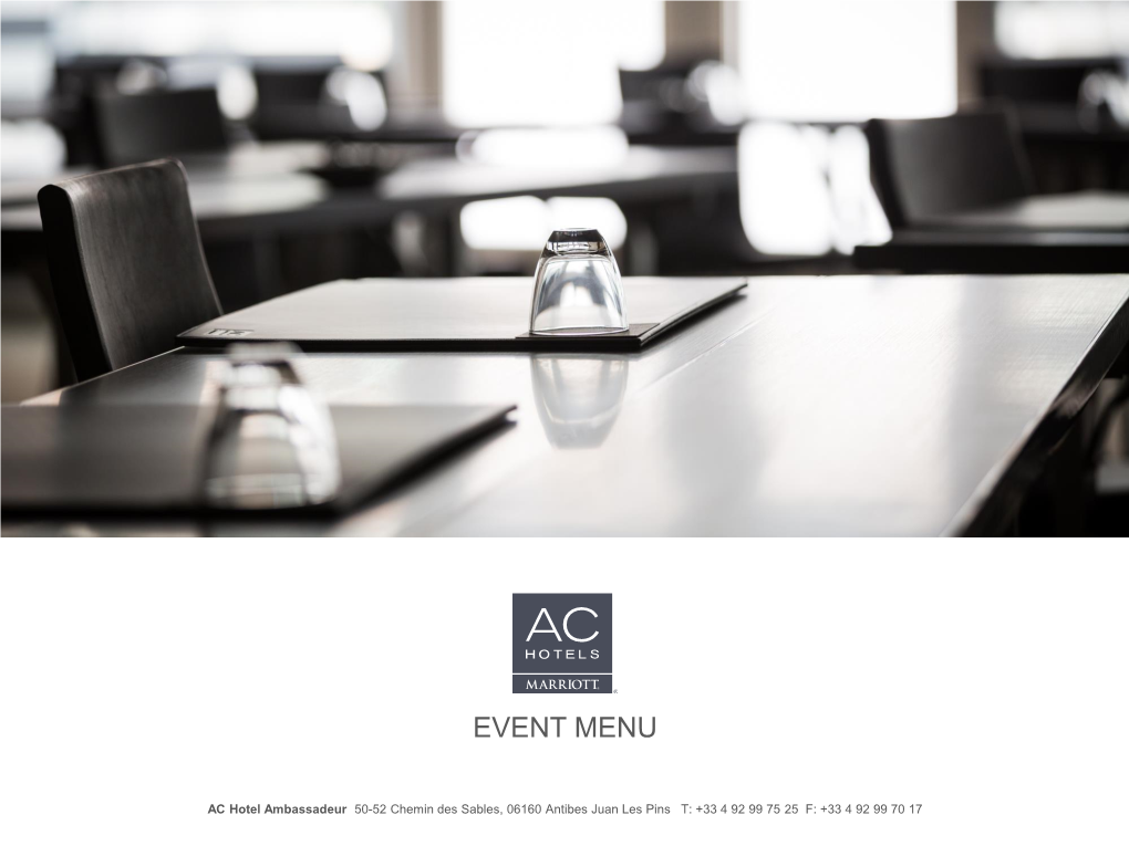 AC Hotels Events Menu